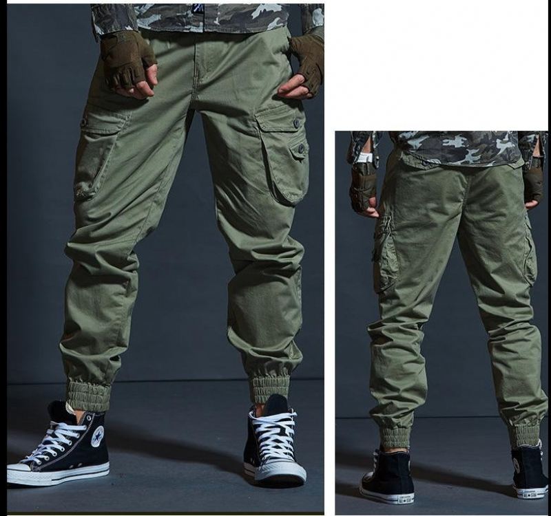 Broek Heren Elasticiteitsbroek In Militaire Stijl