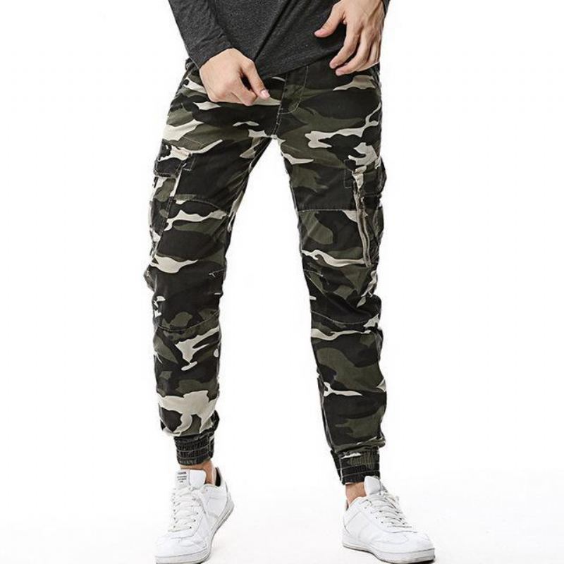 Broek Heren Streetwear Joggingbroek Met Camouflageprint