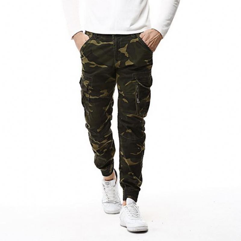 Broek Heren Streetwear Joggingbroek Met Camouflageprint