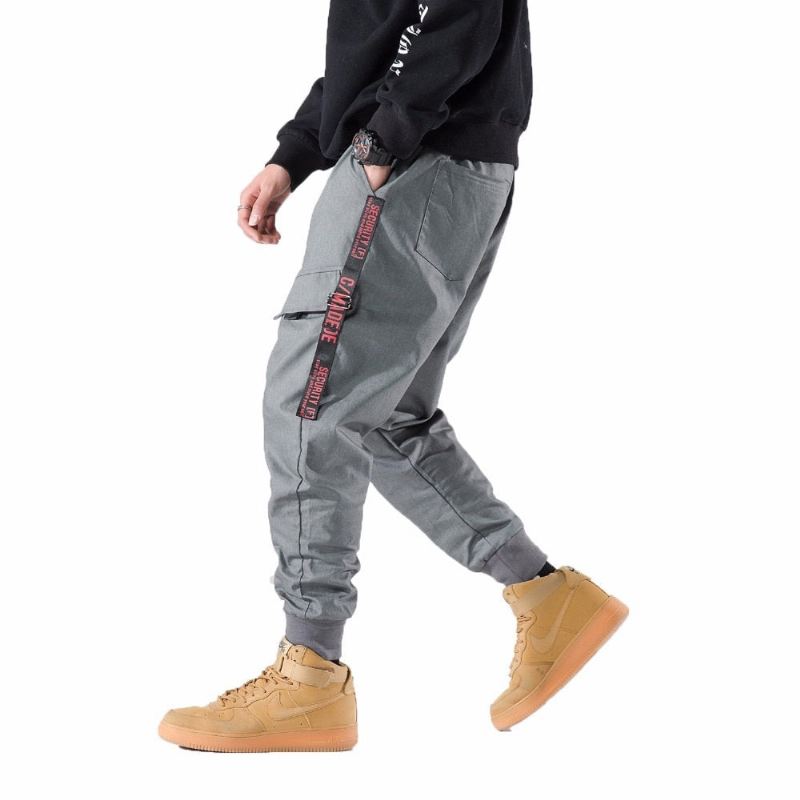 Broek Heren Streetwear-joggingbroek Met Zijzakken En Strepen