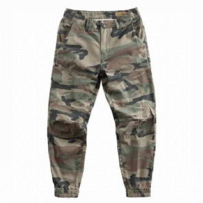 Broek Heren Streetwear Joggingbroek Van 100% Katoen Met Camouflageprint