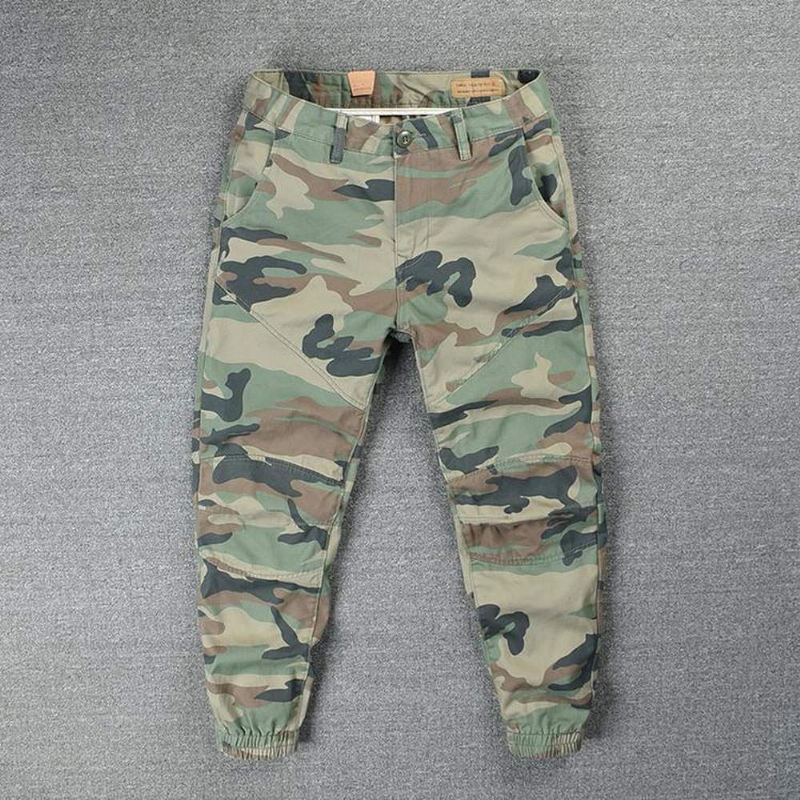 Broek Heren Streetwear Joggingbroek Van 100% Katoen Met Camouflageprint