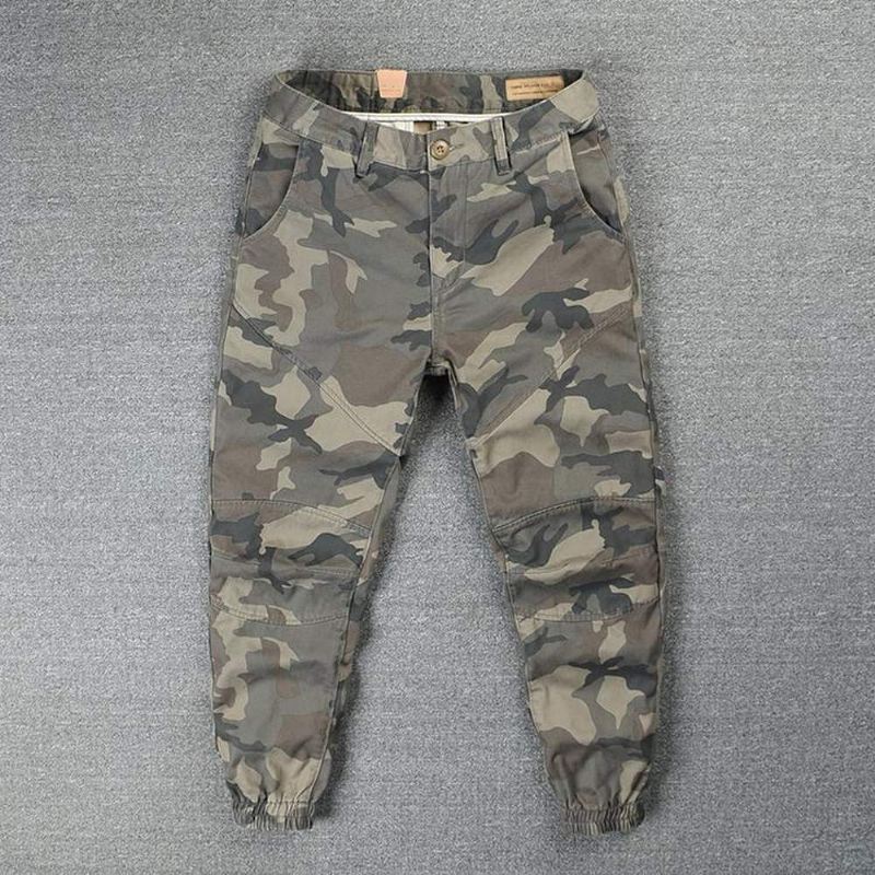 Broek Heren Streetwear Joggingbroek Van 100% Katoen Met Camouflageprint