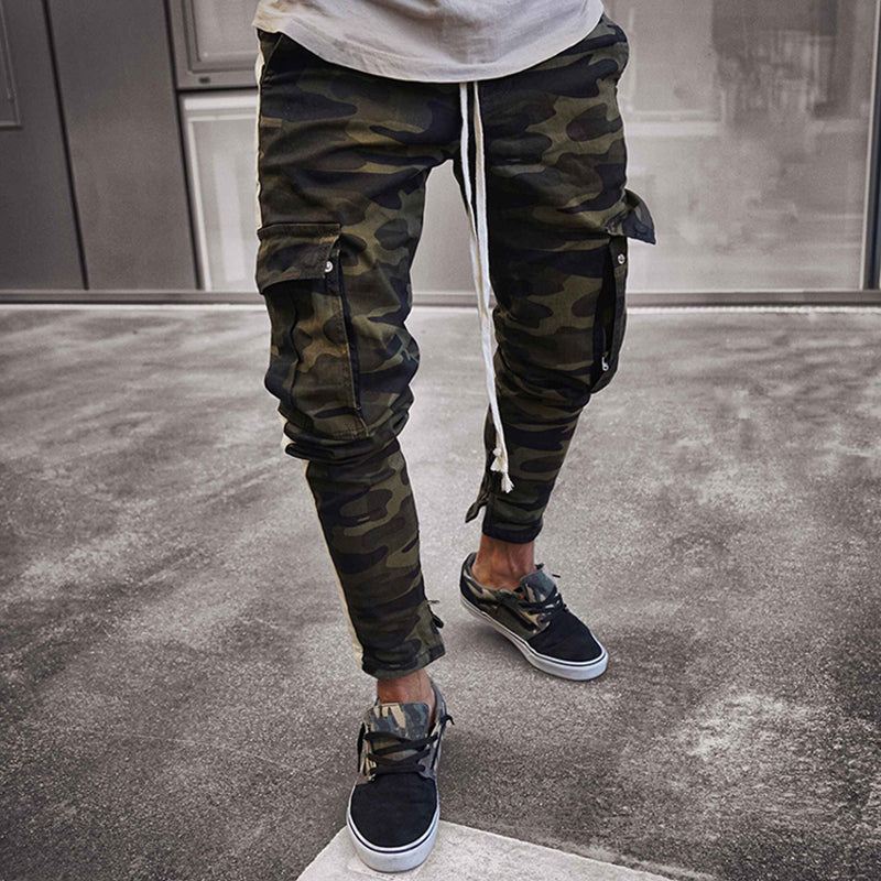 Heren Broek Streetwear Joggingbroek Met Camouflageprint Aan De Zijkant