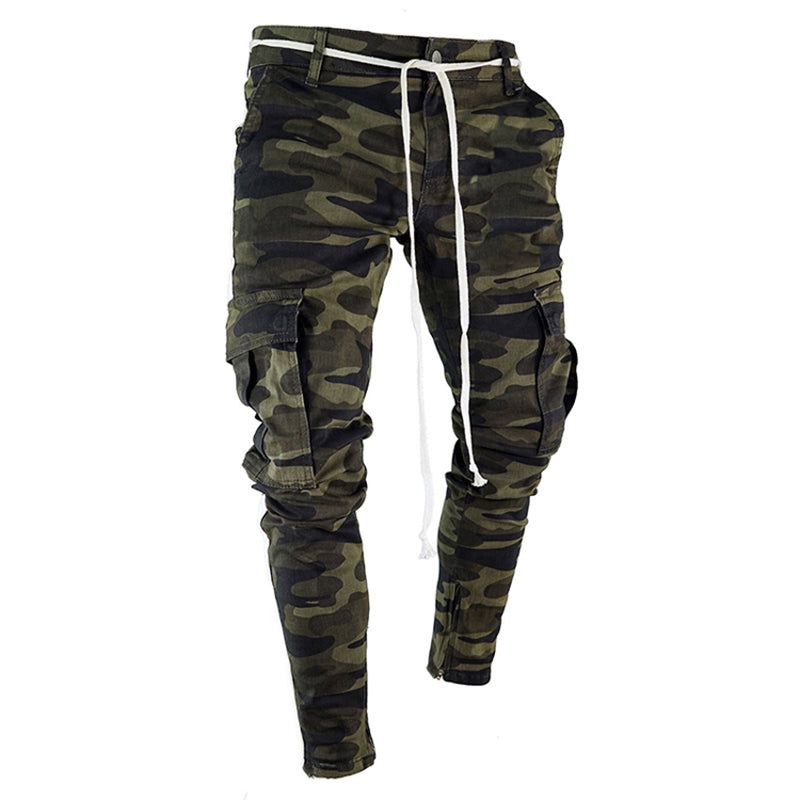 Heren Broek Streetwear Joggingbroek Met Camouflageprint Aan De Zijkant