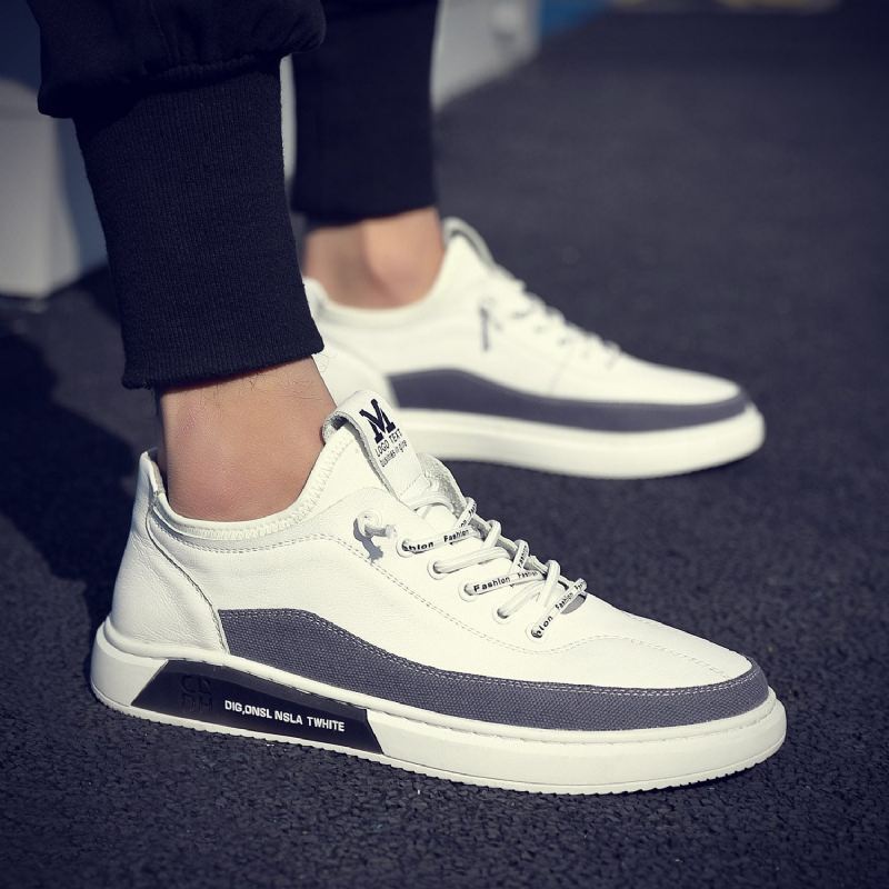 Sportschoenen Heren Casual Sneakers Met Stiksels Op De Buitenzool Van Canvas