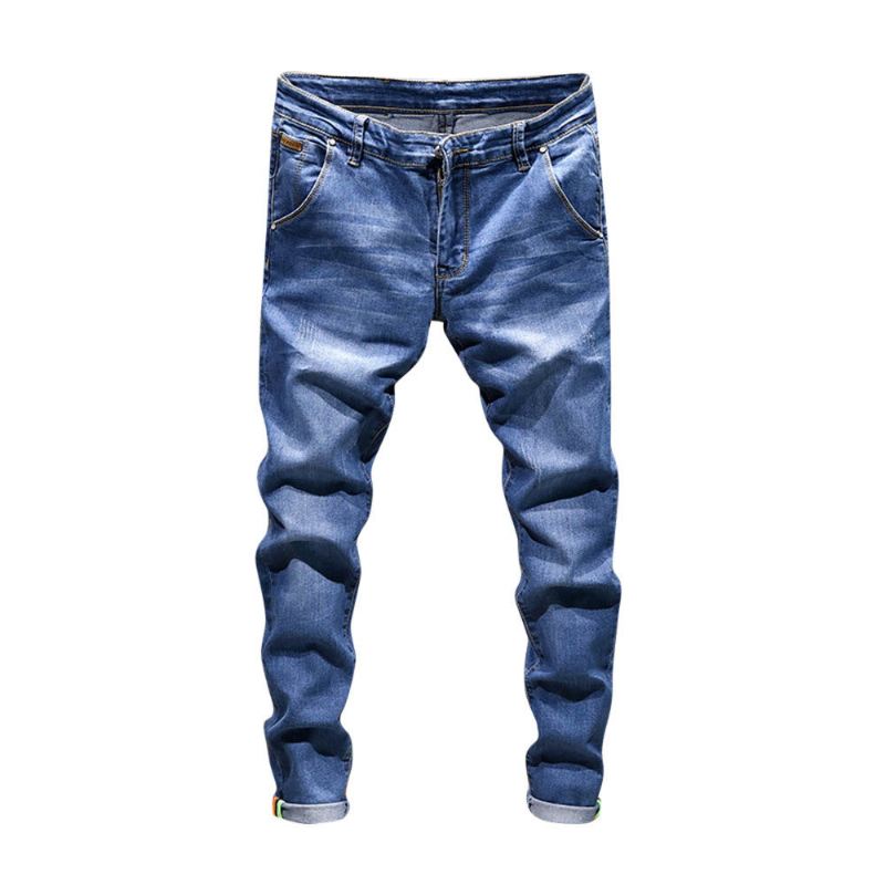 Casual Jeans Heren Met Wassing