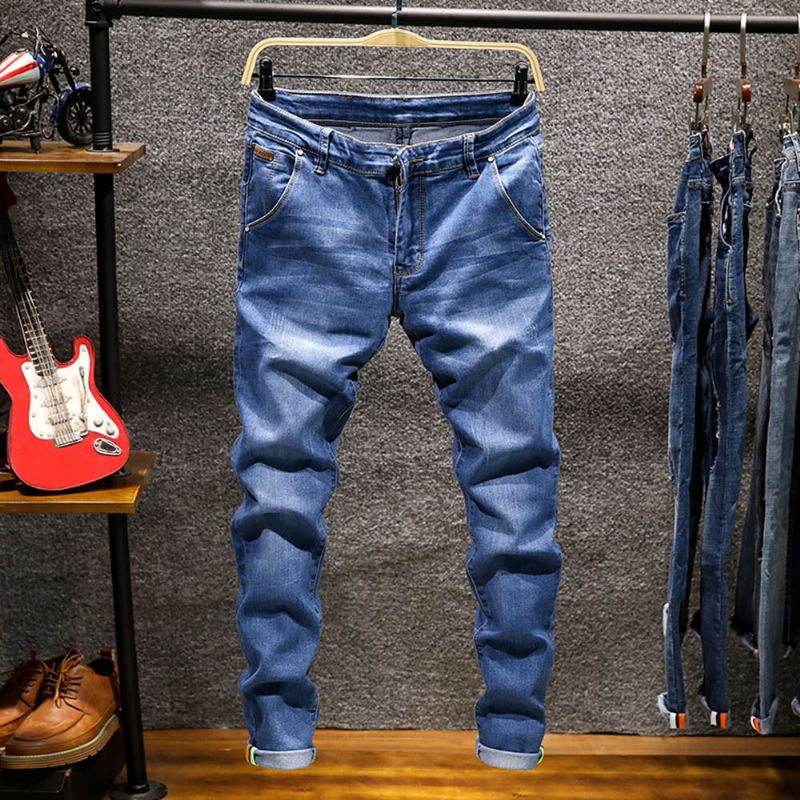 Casual Jeans Heren Met Wassing