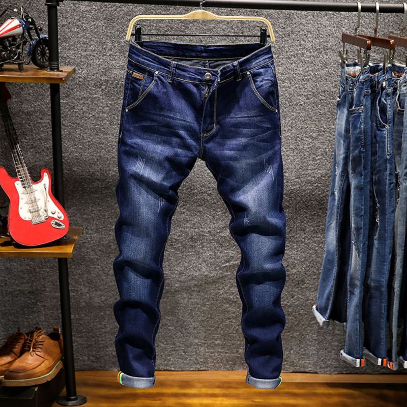 Casual Jeans Heren Met Wassing