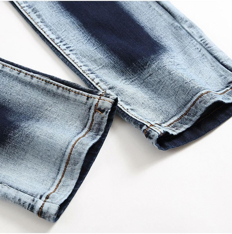 Denim Jeans Heren Met Plooien En Stretch