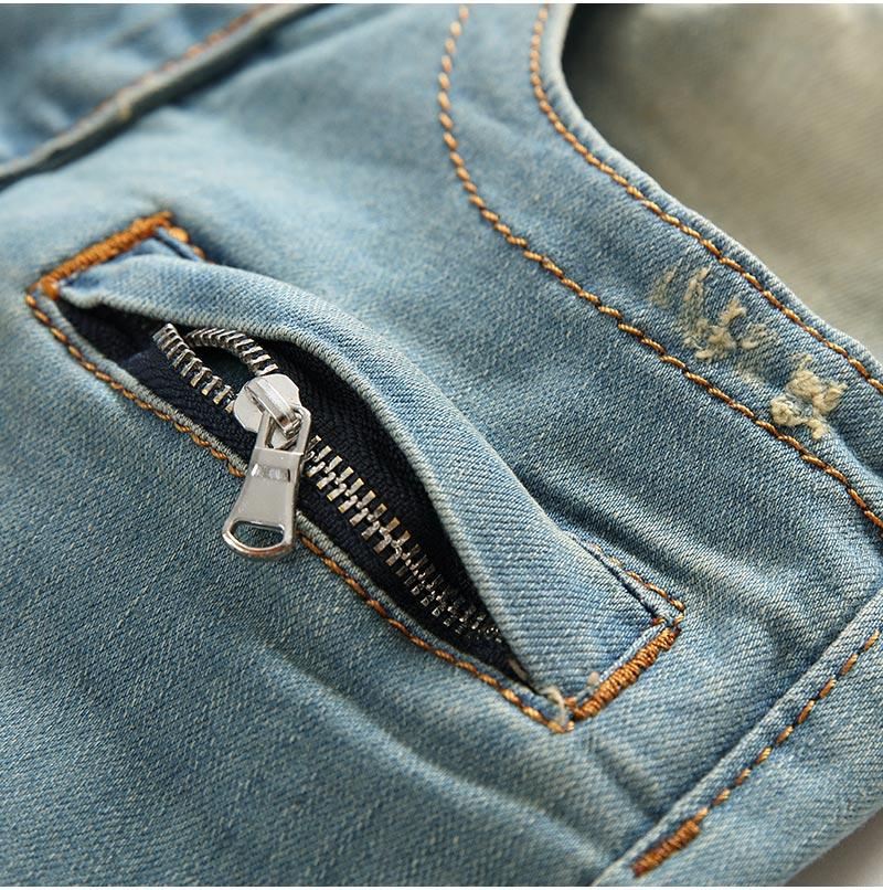 Denim Jeans Heren Met Plooien En Stretch