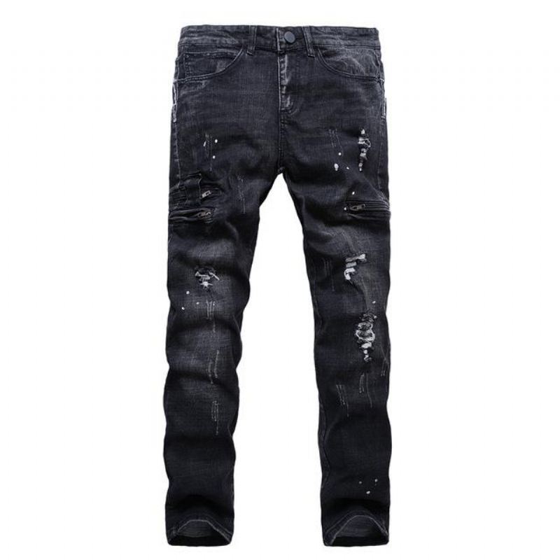 Denim Noodlijdende Zwarte Jeans