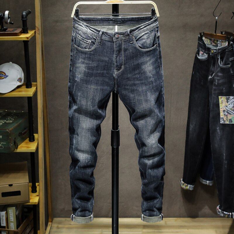 Designer Stretch Donkerblauwe Casual Jeans