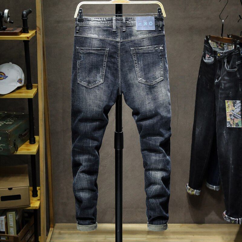 Designer Stretch Donkerblauwe Casual Jeans