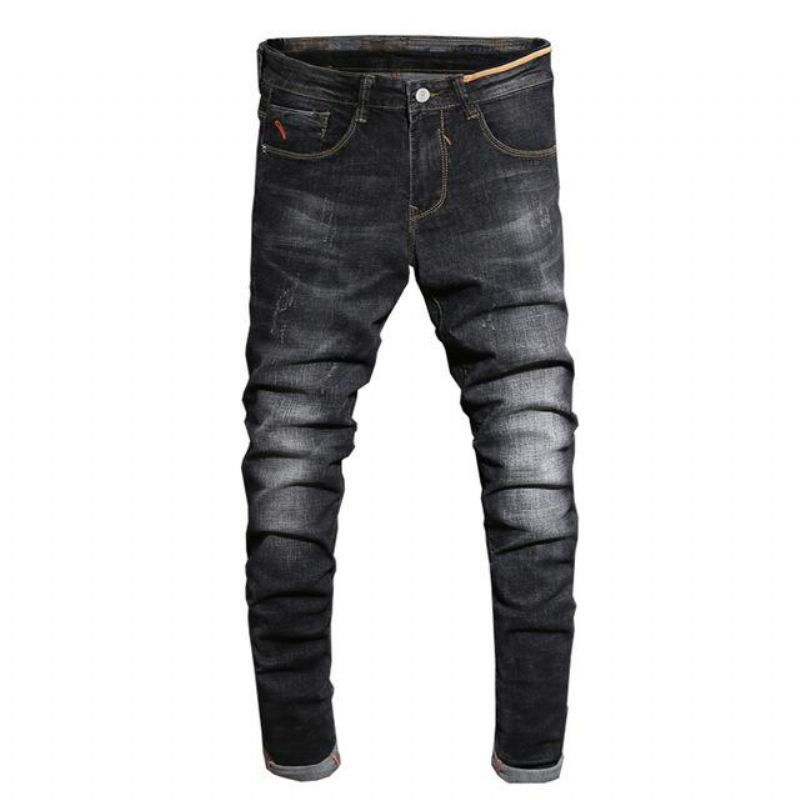 Designer Zwarte Skinny Jeans Heren Met Hoge Stretch