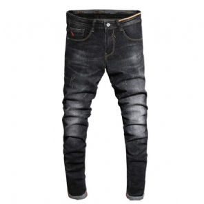 Designer Zwarte Skinny Jeans Heren Met Hoge Stretch