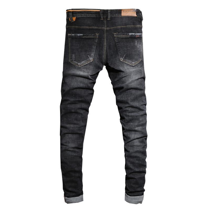 Designer Zwarte Skinny Jeans Heren Met Hoge Stretch