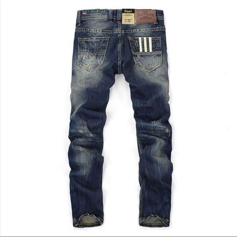 Donkerblauwe Kleur Bedrukte Jeans