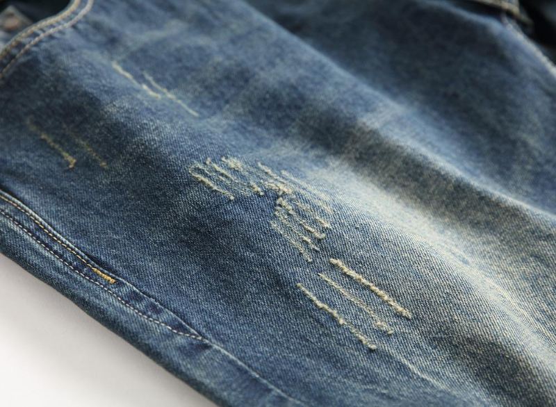 Donkerblauwe Kleur Bedrukte Jeans