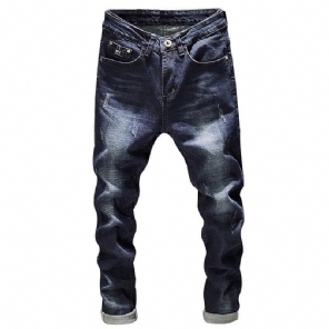 Donkere Lente En Herfst Denim Jeans