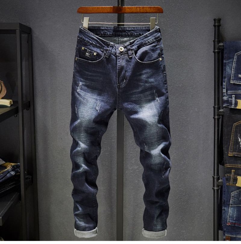 Donkere Lente En Herfst Denim Jeans