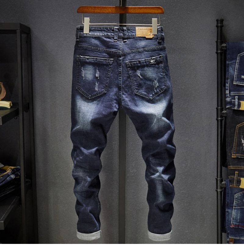 Donkere Lente En Herfst Denim Jeans