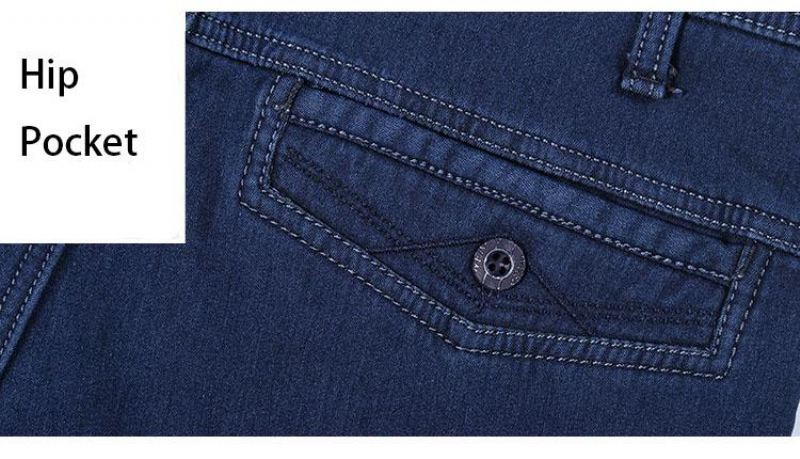 Elastische Casual Jeans Heren Met Hoge Taille