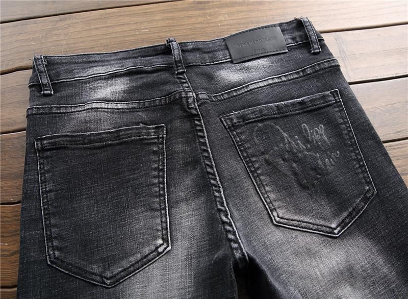 Elastische Gewassen Gescheurde Jeans