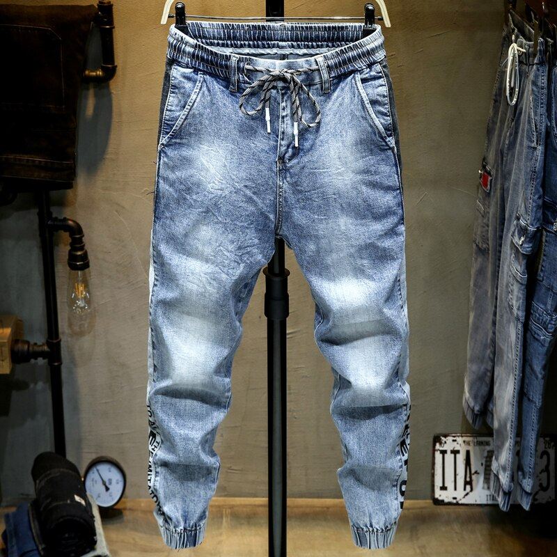 Elastische Jeans Heren Met Trekkoord In De Taille