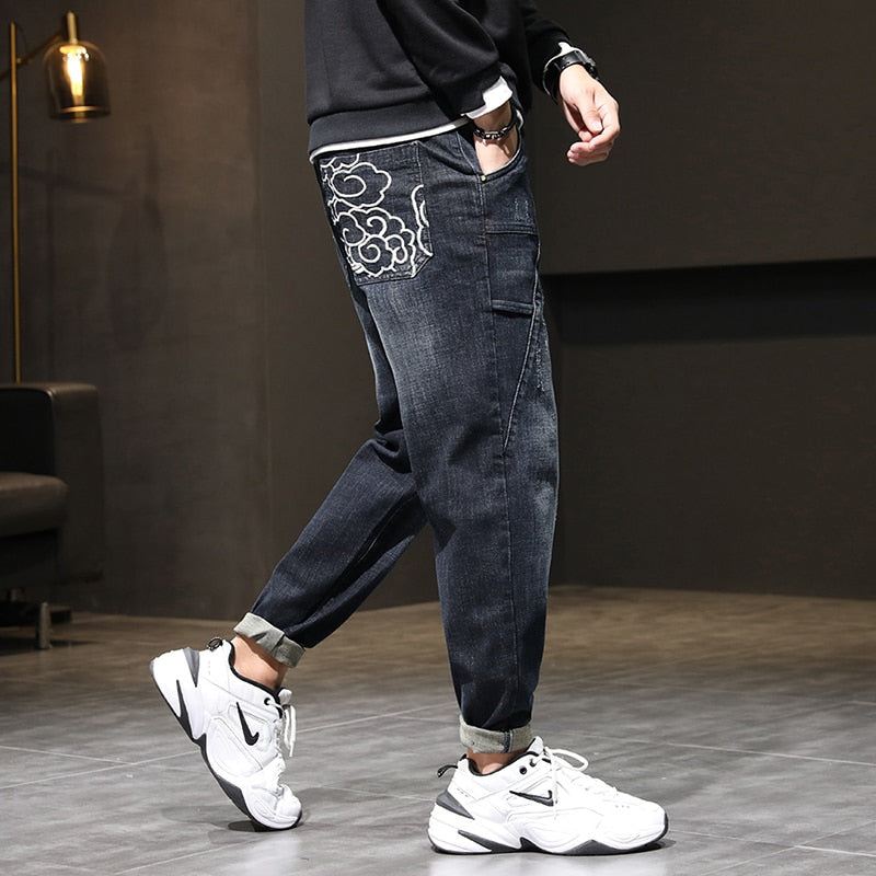 Geborduurde Baggy Fashion Jeans