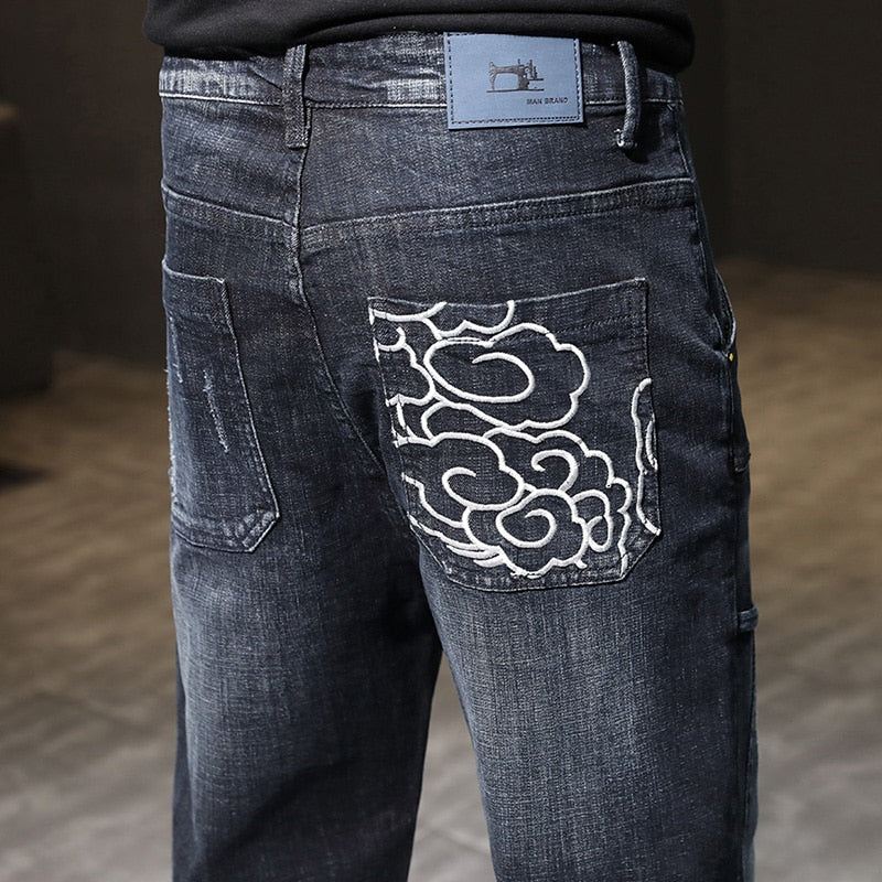 Geborduurde Baggy Fashion Jeans