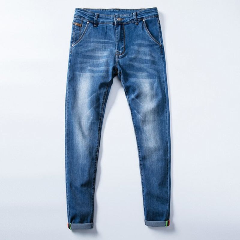 Gekleurde Skinny Jeans Heren Met Stretch