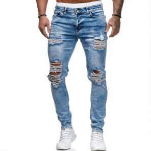 Gescheurde Jeans Heren In Europese Amerikaanse Stijl