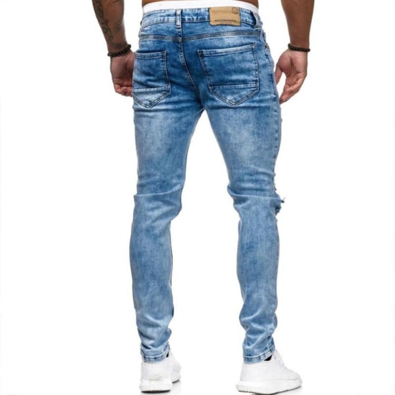 Gescheurde Jeans Heren In Europese Amerikaanse Stijl