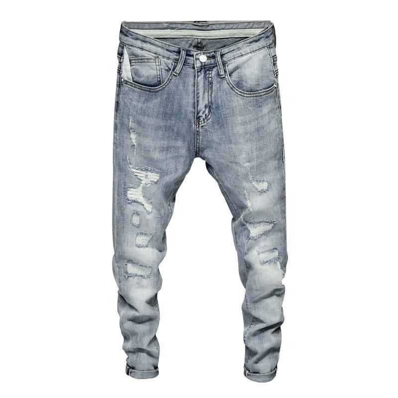 Gescheurde Skinny Jeans Heren Met Lichte Kleur