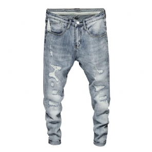 Gescheurde Skinny Jeans Heren Met Lichte Kleur