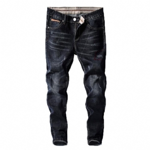 Heren Jeans Desinger Zwartblauwe Stretchjeans