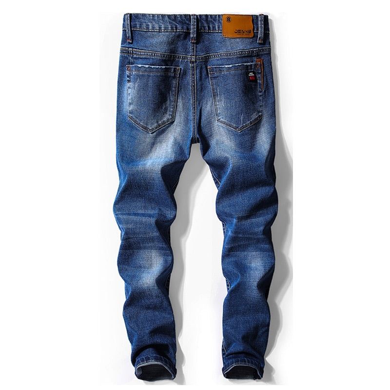 Heren Jeans Desinger Zwartblauwe Stretchjeans