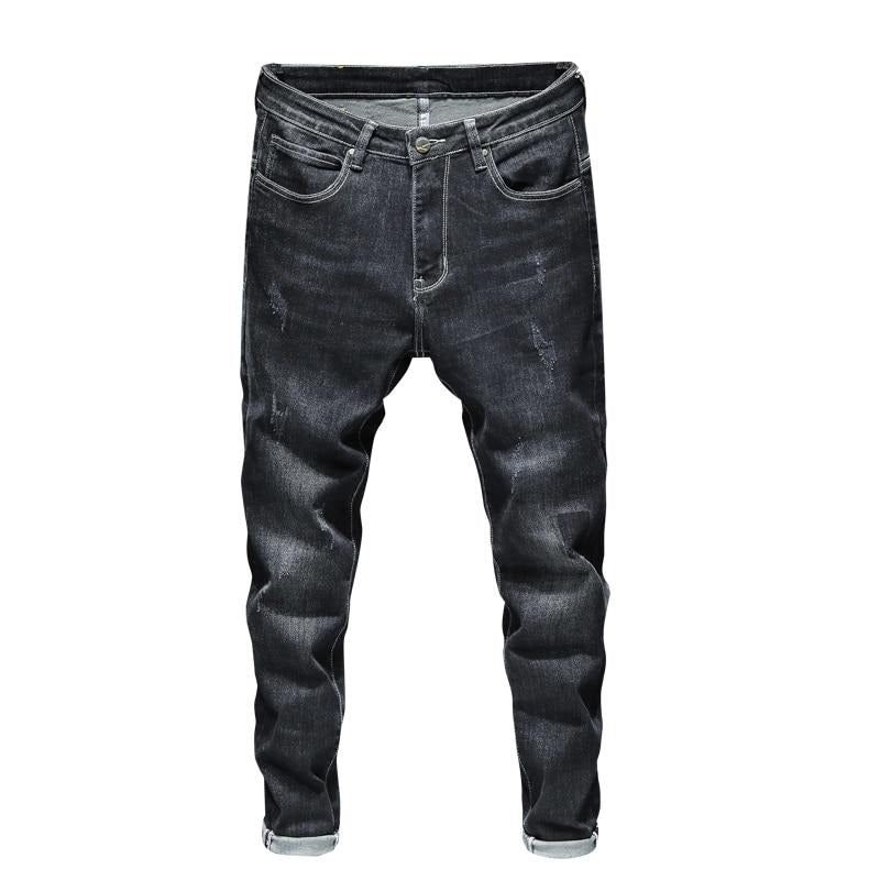 Heren Jeans Donkere Streetstyle-jeans Met Merknaam