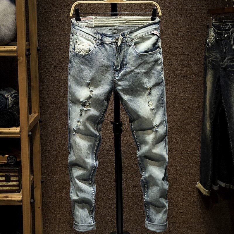 Heren Jeans Gescheurde Verontruste Streetwear-jeans