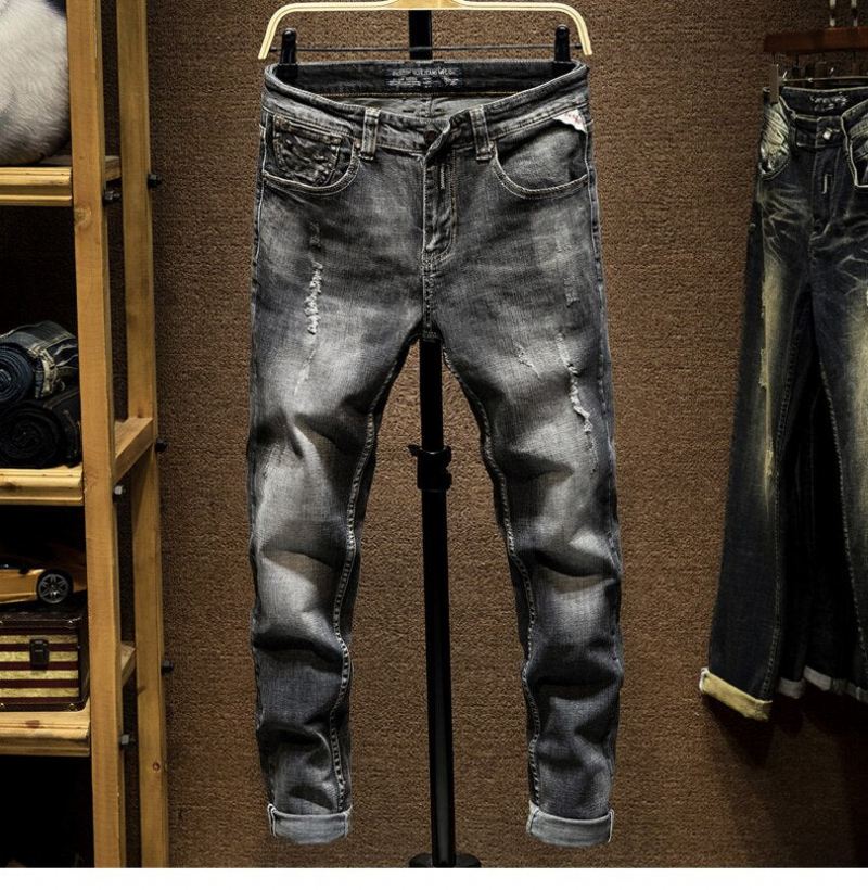 Heren Jeans Modieuze Streetwear-jeans Met Elastische Pasvorm