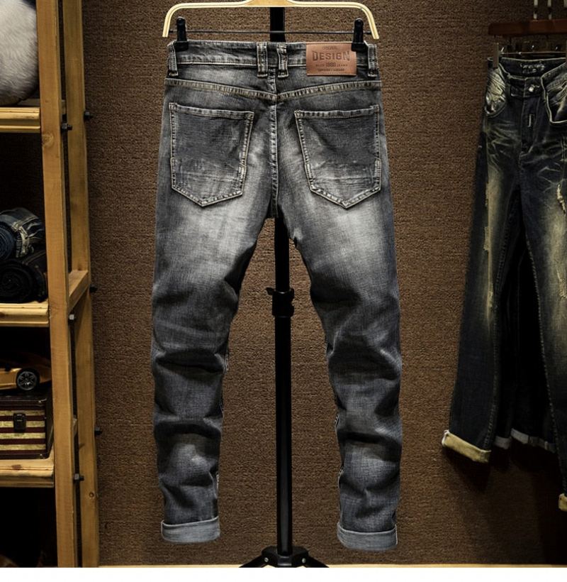 Heren Jeans Modieuze Streetwear-jeans Met Elastische Pasvorm