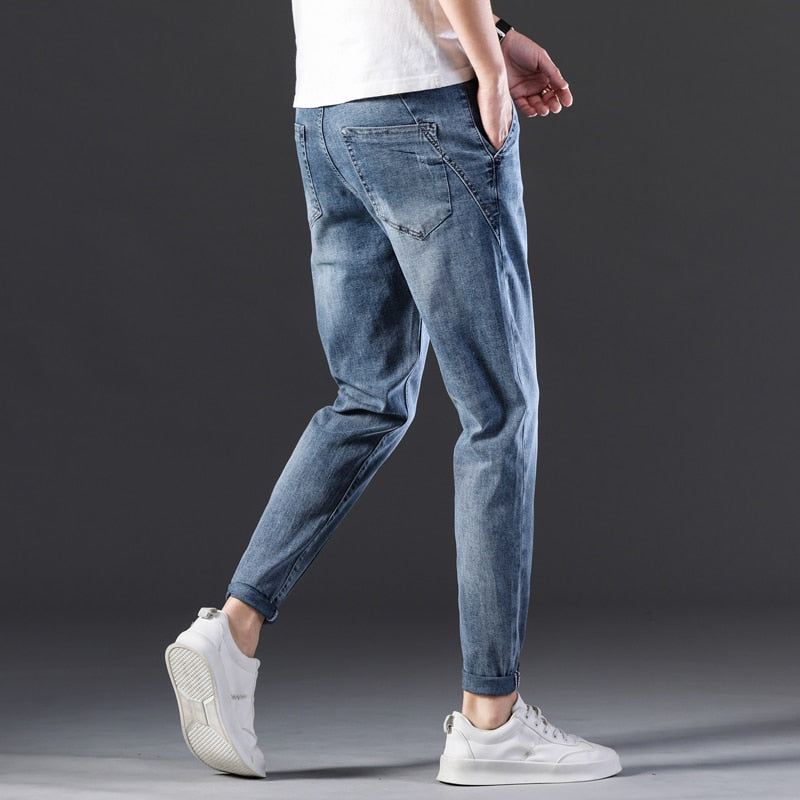 Heren Jeans Relaxte Taps Toelopende Stretchjeans