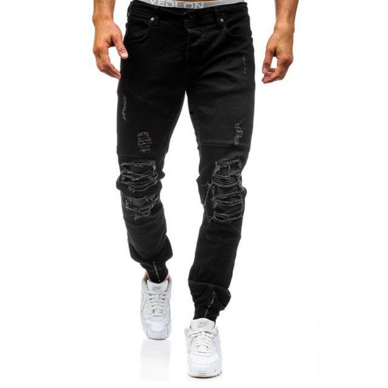 Hiphop Gewassen Skinny Jeans Voor Heren