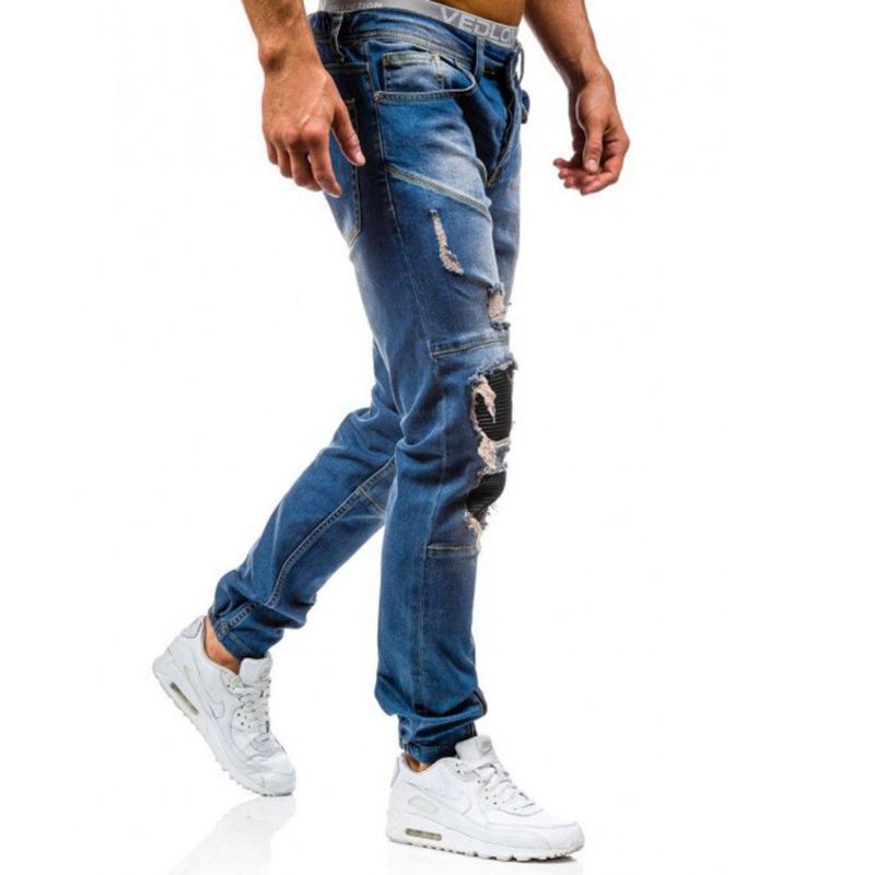 Hiphop Gewassen Skinny Jeans Voor Heren