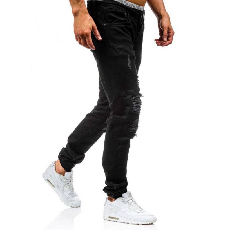 Hiphop Gewassen Skinny Jeans Voor Heren