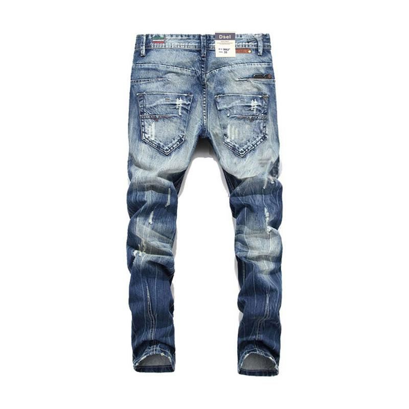 Italiaanse Gescheurde Jeans Heren Met Rechte Pasvorm