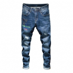 Jeans Heren Desinger-jeans Met Thermoprint En Lovertjes