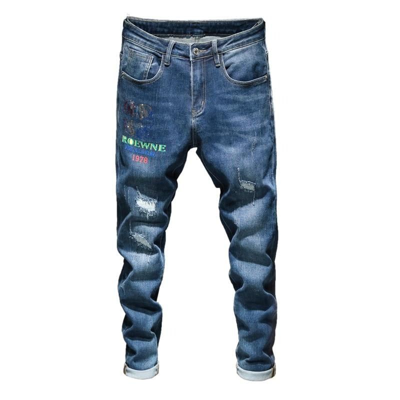 Jeans Heren Desinger-jeans Met Thermoprint En Lovertjes