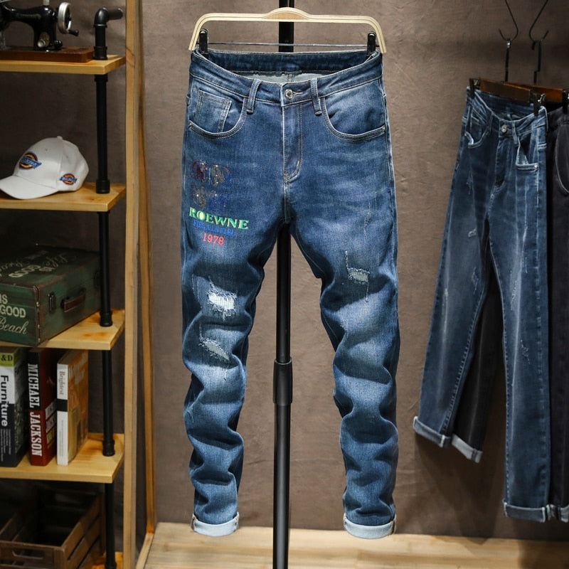 Jeans Heren Desinger-jeans Met Thermoprint En Lovertjes